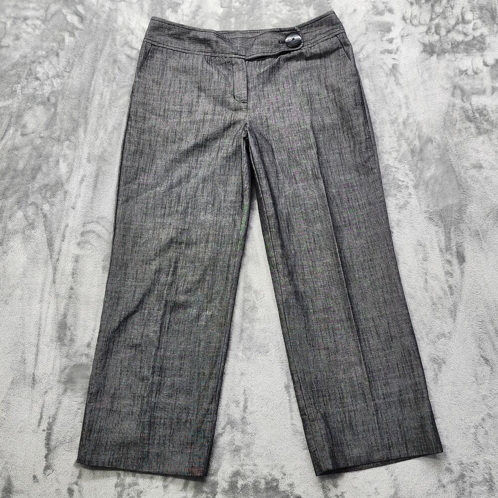 Vintage Cato Pants Womens 14 Gray High‎ Rise Wide Leg Trouser Stretch Office